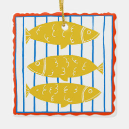Cerámica Adorno de Pescado en Lata