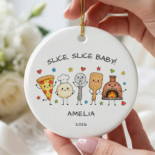 Cerámica Adorno de pizza Slice Slice Baby