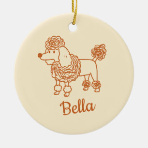 Cerámica Adorno de Poodle con Nombre Personalizado – Regalo