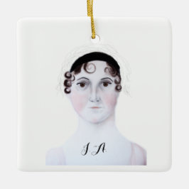 Cerámica Adorno de porcelana con retrato de Jane Austen en 