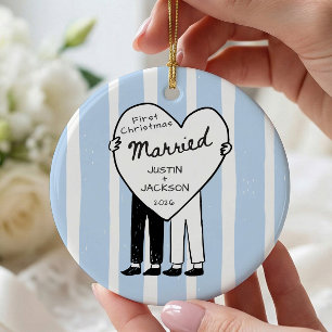 Cerámica Adorno de Primer Navidad Casados Sr & Sr
