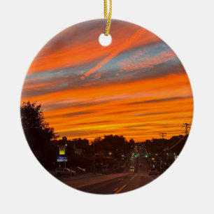 Cerámica Adorno de puesta de sol de estrato