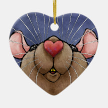 Adorno de rata con corazón lindo