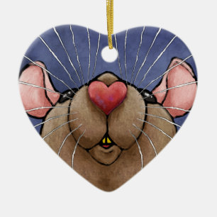 Cerámica Adorno de rata con corazón lindo
