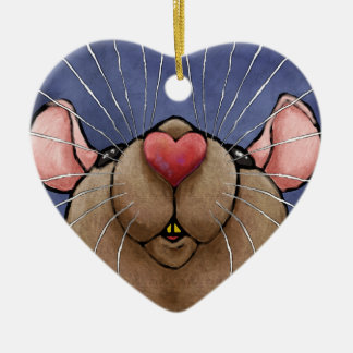 Cerámica Adorno de rata con corazón lindo