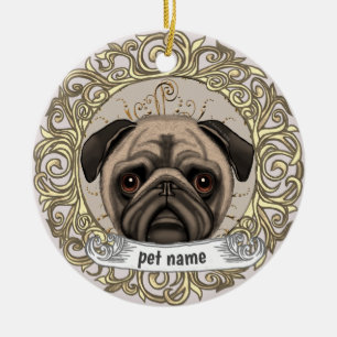 Cerámica Adorno de recuerdo amoroso de perro Pug