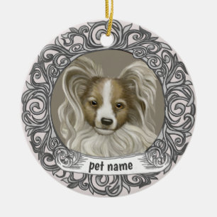 Cerámica Adorno de recuerdo amoroso del perro Papillon