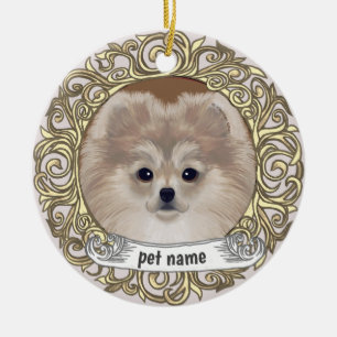 Cerámica Adorno de recuerdo amoroso del perro pomerania