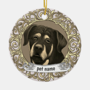 Cerámica Adorno de recuerdo amoroso del perro Rottweiler
