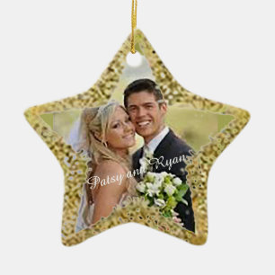 Cerámica Adorno de recuerdo de boda con foto de Estrella de