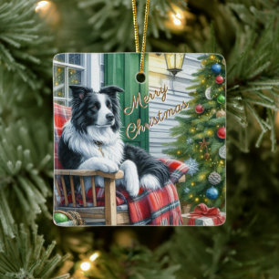 Cerámica Adorno de regalo de Navidad para amantes del perro