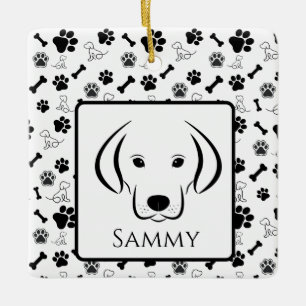 Cerámica Adorno de regalo de perro negro y blanco