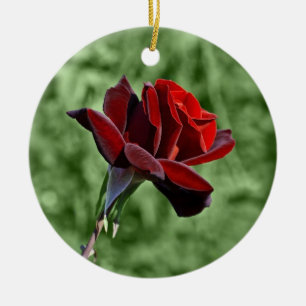 Cerámica Adorno de Rosa Roja