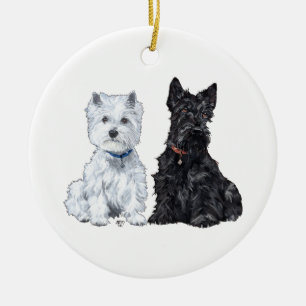 Cerámica Adorno de Scottie y Westie