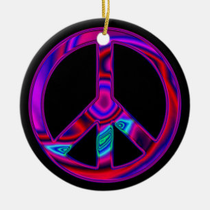 Cerámica Adorno de signo de paz psicodélico