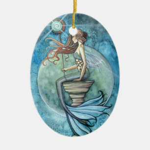 Cerámica Adorno de Sirena Encantadora Luna de Jade
