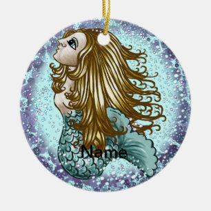 Cerámica Adorno de Sirena Mística Burbujas