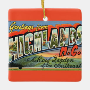 Cerámica Adorno de tarjeta postal de Highlands NC