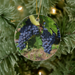 Cerámica Adorno de Uvas en una Vid