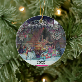 Cerámica Adorno de ventana de tienda de Navidad en la ciuda
