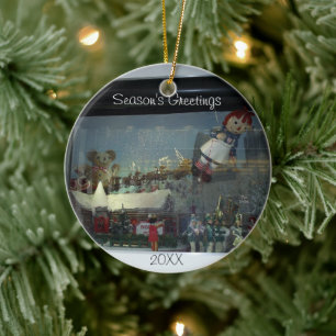 Cerámica Adorno de ventana de tienda de Santa de Navidad