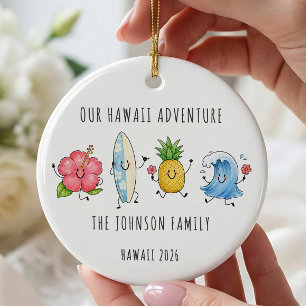 Cerámica Adorno de viaje de vacaciones familiares en Hawaii