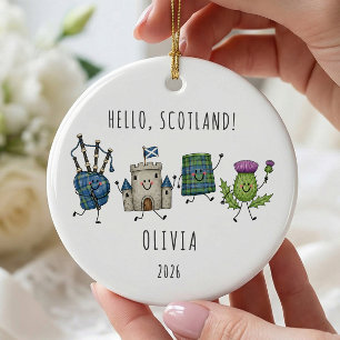 Cerámica Adorno de viaje personalizado Hola Escocia