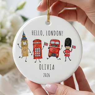 Cerámica Adorno de viaje personalizado Hola Londres
