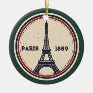 Cerámica Adorno de viaje Vintage Paris Torre Eiffel 1889