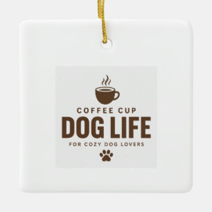 Cerámica Adorno de vida de perro en taza de café para amant