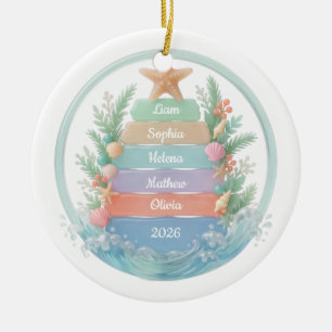 Cerámica Adorno de Vidrio de Mar con Nombre de Familia Cost