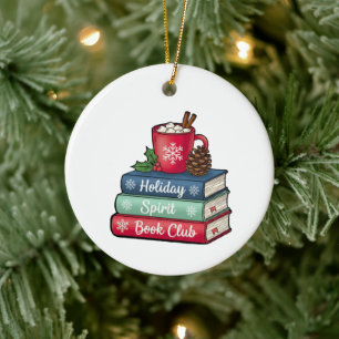 Cerámica Adorno del Club de Lectura Espíritu Navideño Ama