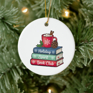 Cerámica Adorno del Club de Lectura Espíritu Navideño | Ama