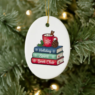 Cerámica Adorno del Club de Lectura Espíritu Navideño | Ama