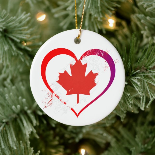 Cerámica Adorno del Día de Canadá (Árbol)