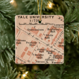 Cerámica Adorno del mapa de la Universidad de Yale