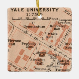 Cerámica Adorno del mapa de la Universidad de Yale