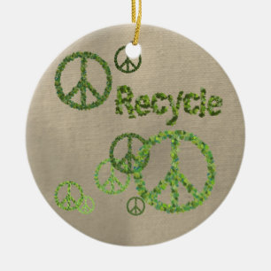 Cerámica Adorno del signo de la paz para reciclar