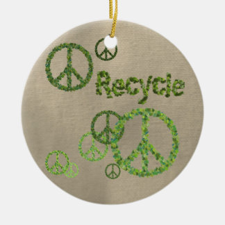 Cerámica Adorno del signo de la paz para reciclar