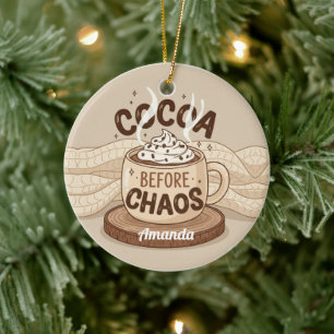 Cerámica Adorno Divertido de Navidad Regalo de Cacao Antes