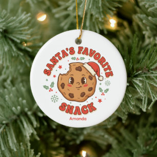 Cerámica Adorno divertido de Navidad, snack favorito de San