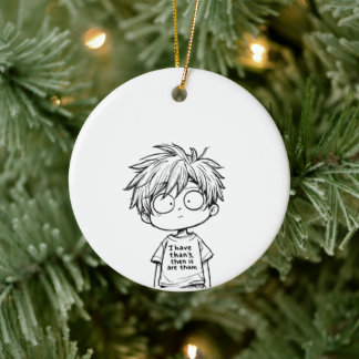 Cerámica Adorno Divertido de Niño Anime Chibi