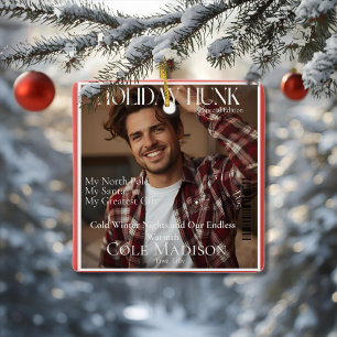 Cerámica Adorno estilo portada de revista Holiday Hunk
