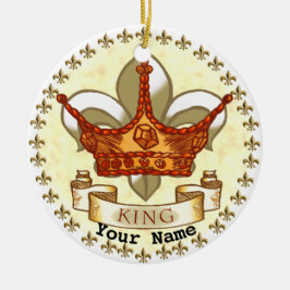 Cerámica Adorno Fleur De Lis Corona Rey Papá