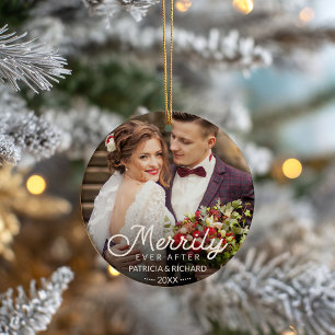 Cerámica Adorno Fotográfico de Recién Casados Feliz Para Si
