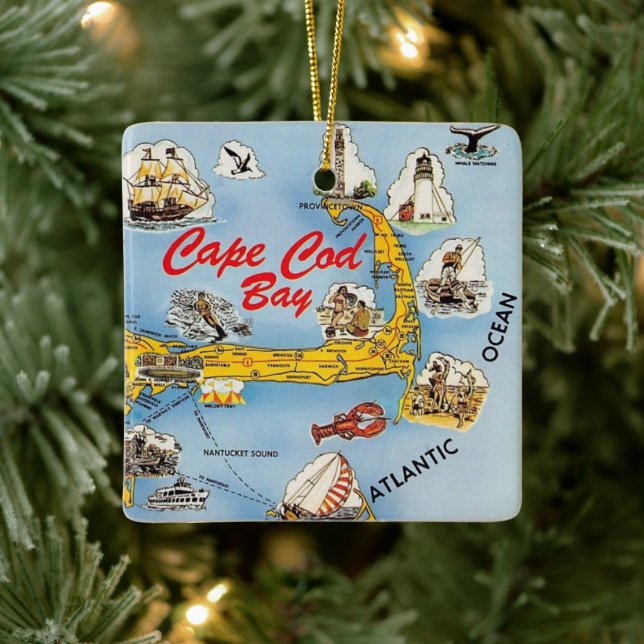 Cerámica Adorno Ilustrado de Cape Cod (Árbol)