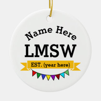 Cerámica Adorno LMSW Regalo de Trabajadora Social Maestra L