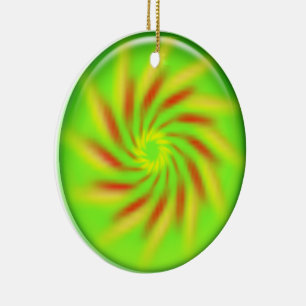 Cerámica Adorno - Molinete dentro de una bola verde 3d