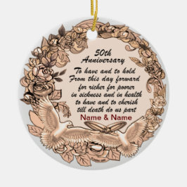 Cerámica Adorno para Aniversario de Bodas número 50