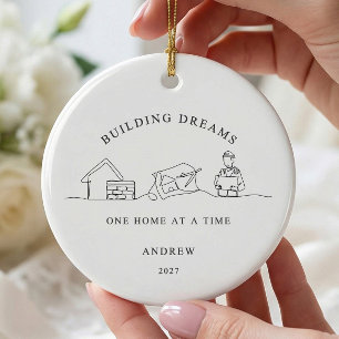 Cerámica Adorno para Constructor de Sueños en Construcción